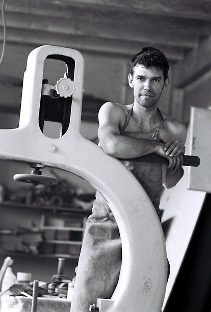 Jean Meirlaen in zijn atelier